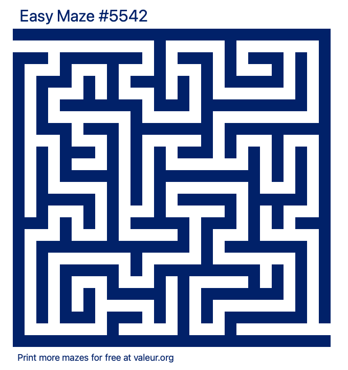 Free Printable Easy Maze number 5542