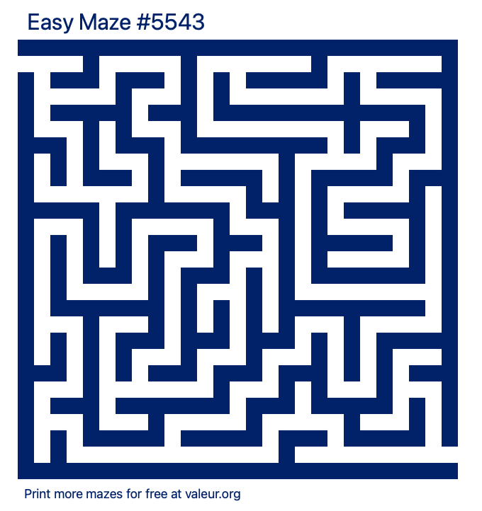 Free Printable Easy Maze number 5543