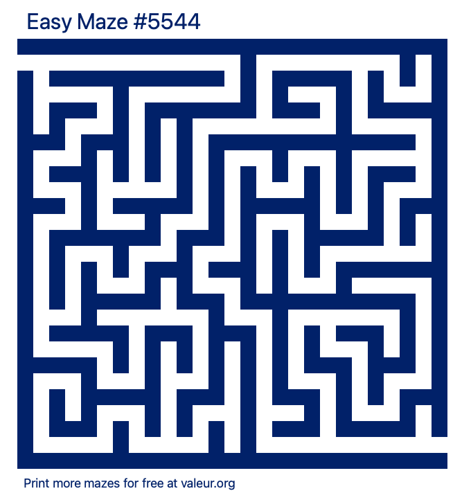 Free Printable Easy Maze number 5544