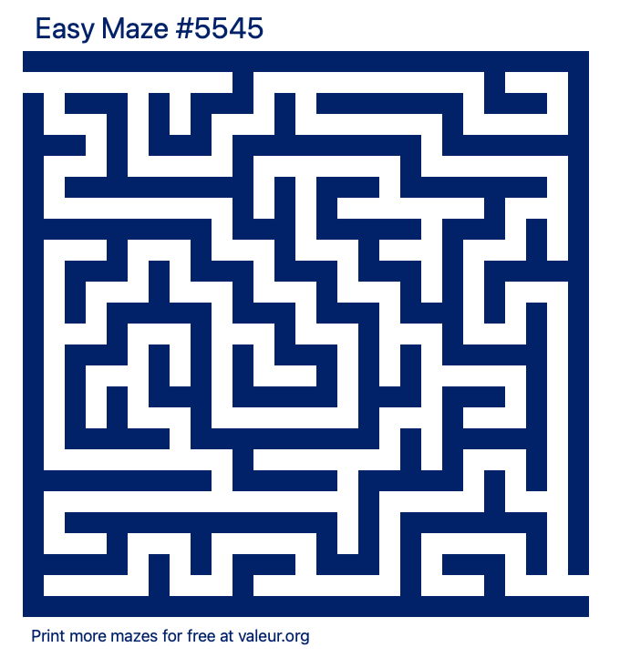 Free Printable Easy Maze number 5545