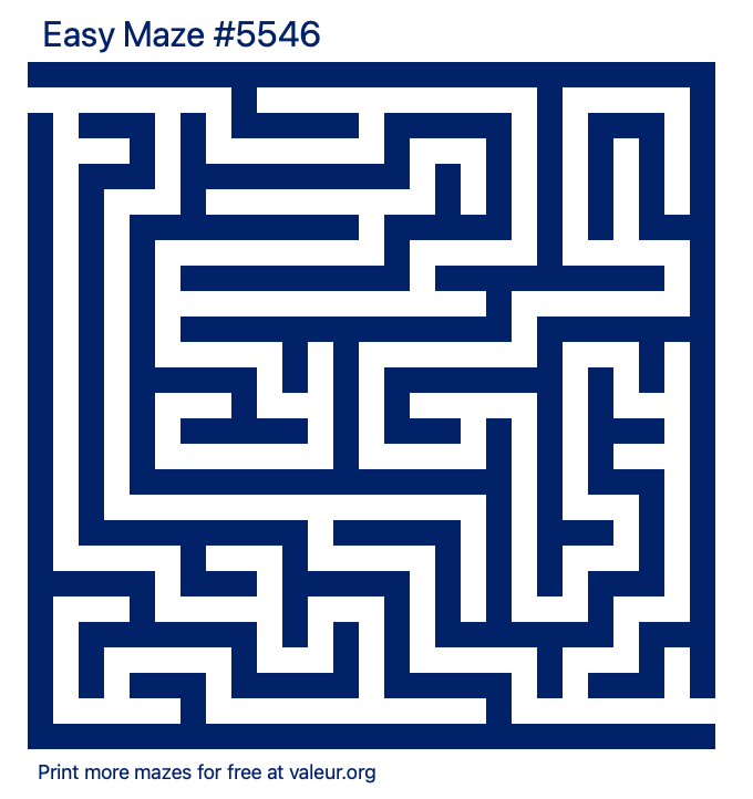 Free Printable Easy Maze number 5546