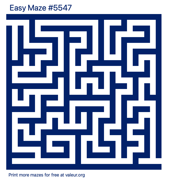 Free Printable Easy Maze number 5547