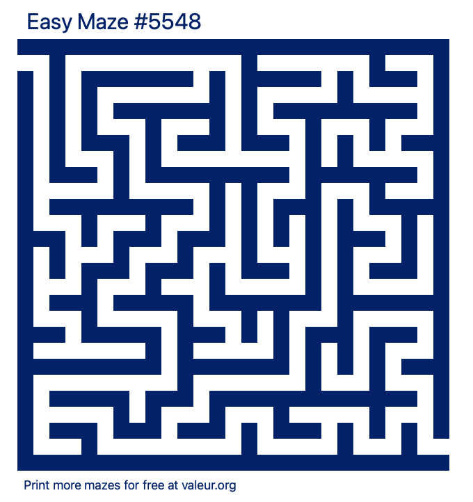 Free Printable Easy Maze number 5548