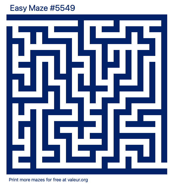 Free Printable Easy Maze number 5549