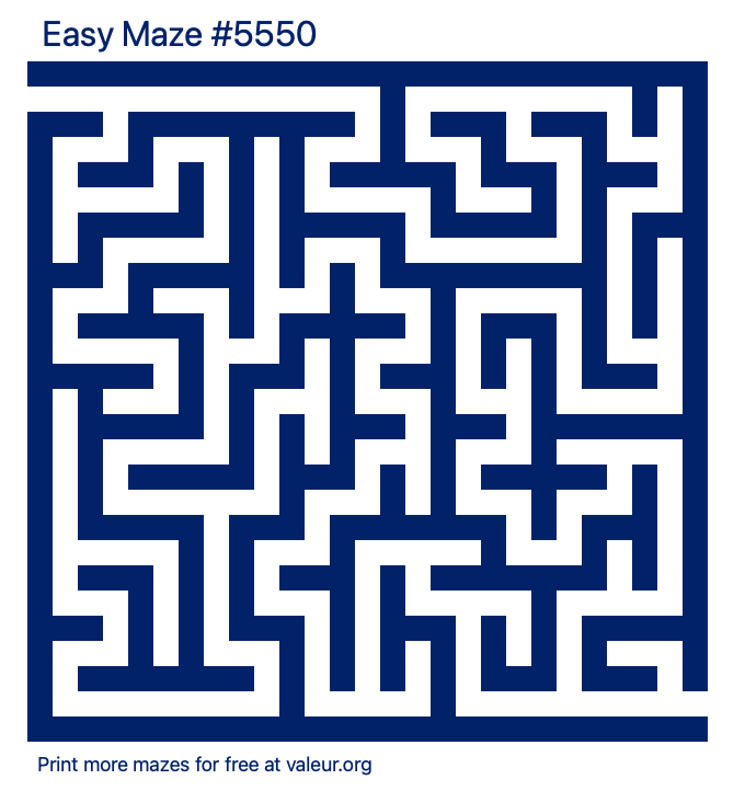 Free Printable Easy Maze number 5550