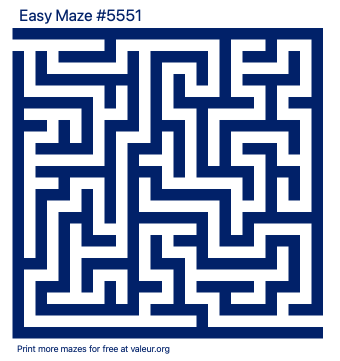 Free Printable Easy Maze number 5551