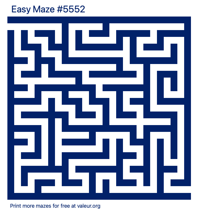 Free Printable Easy Maze number 5552