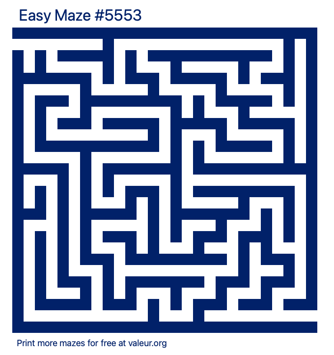 Free Printable Easy Maze number 5553