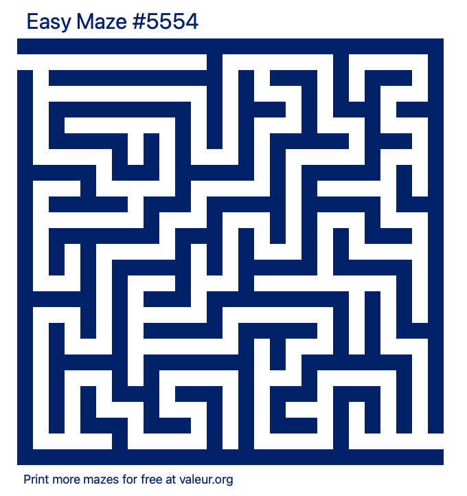 Free Printable Easy Maze number 5554