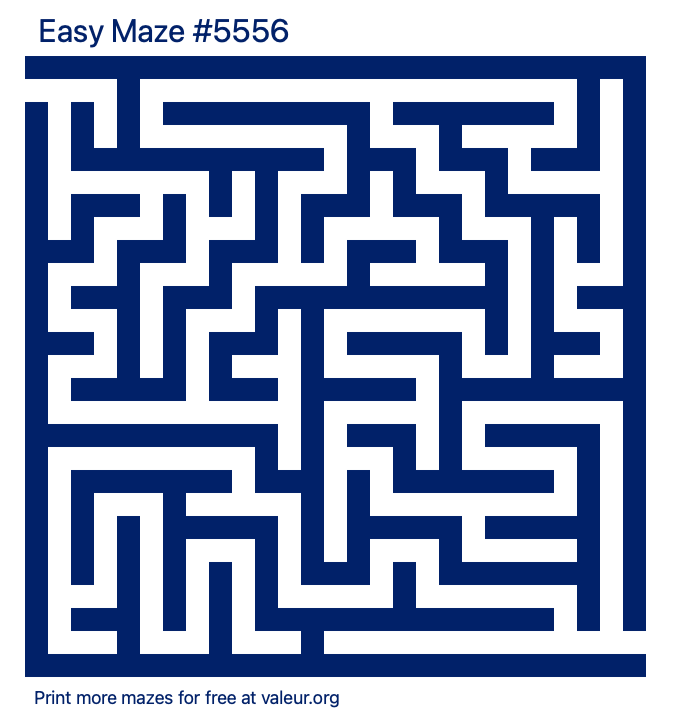 Free Printable Easy Maze number 5556