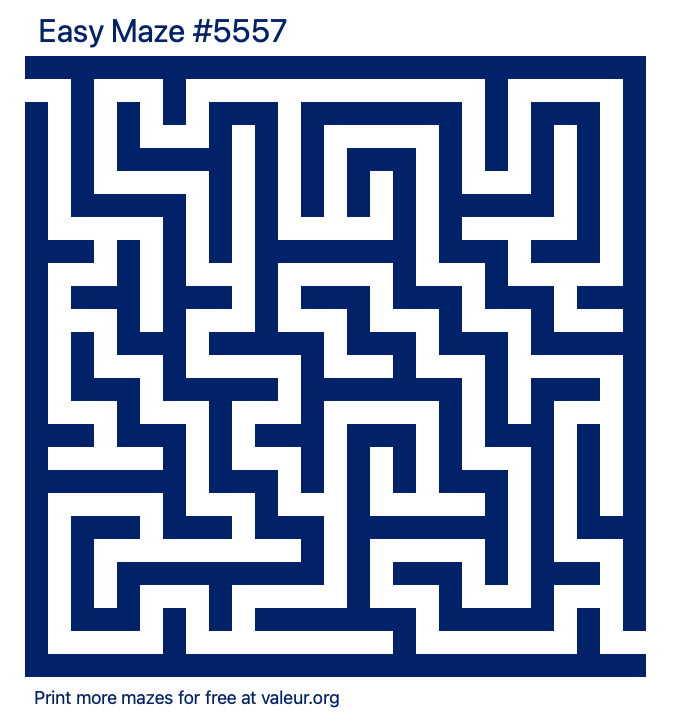 Free Printable Easy Maze number 5557