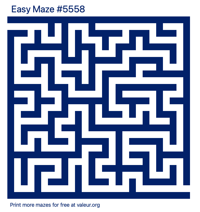 Free Printable Easy Maze number 5558