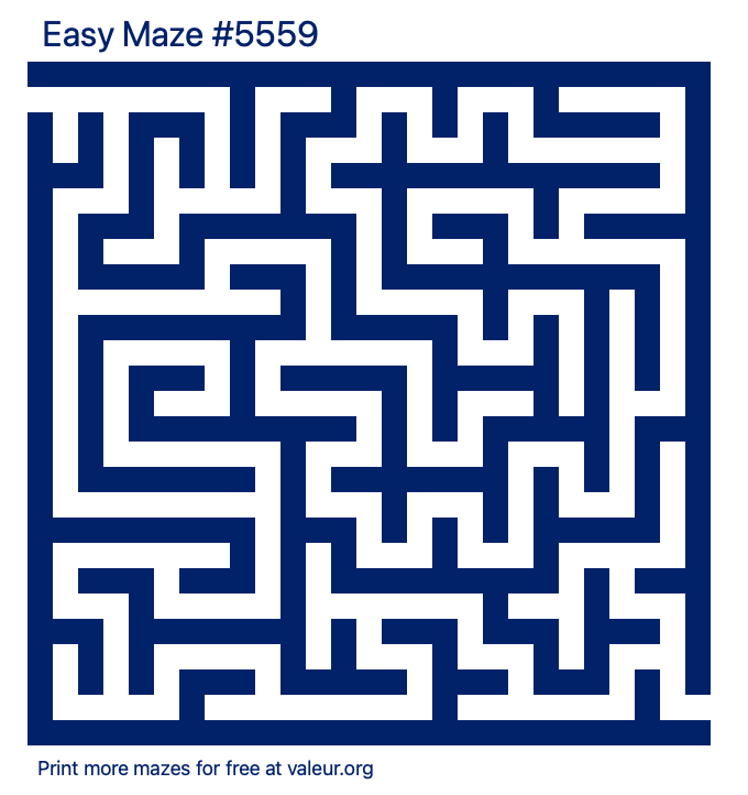 Free Printable Easy Maze number 5559