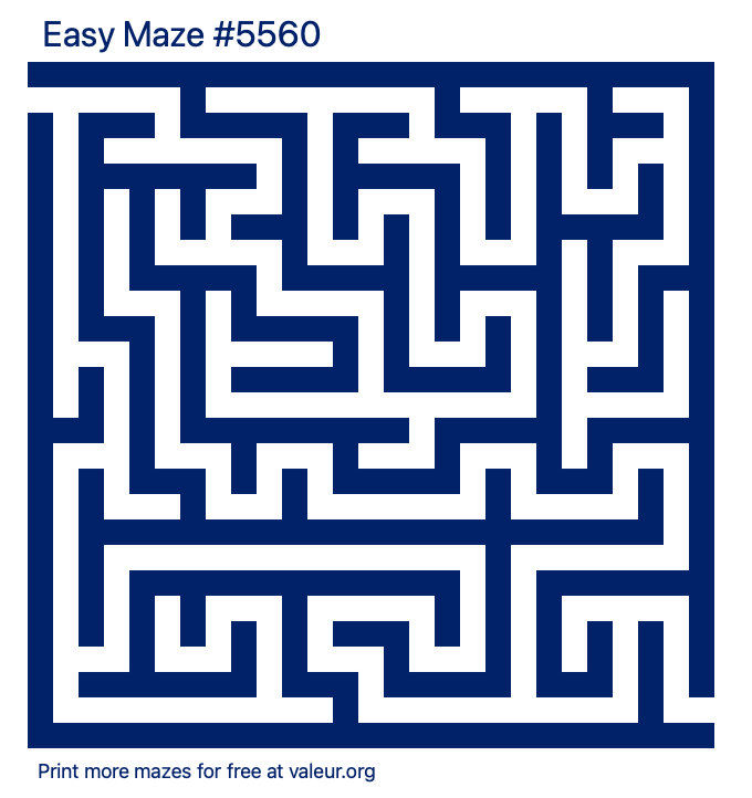 Free Printable Easy Maze number 5560