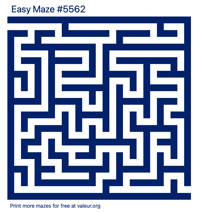 Free Printable Easy Maze number 5562