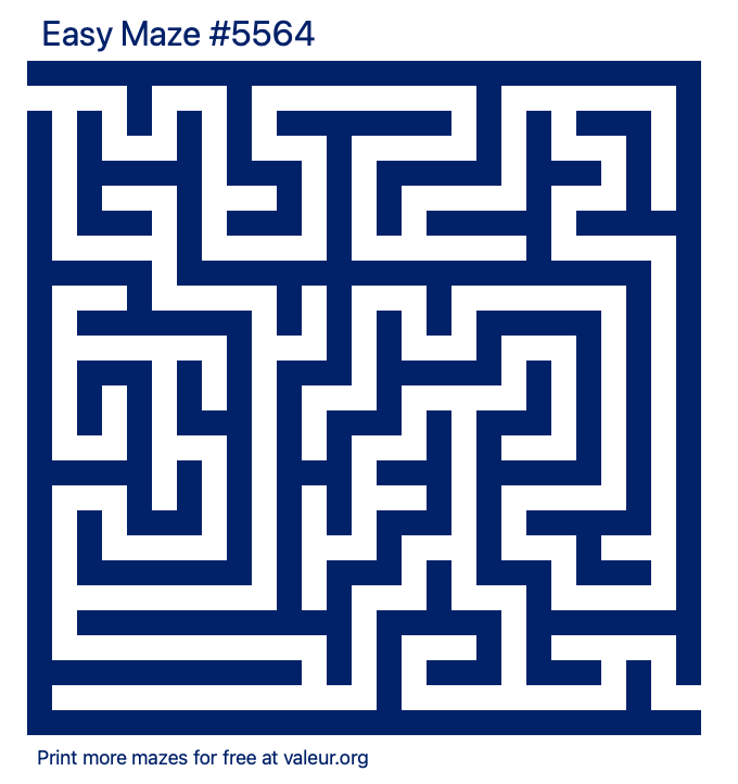 Free Printable Easy Maze number 5564