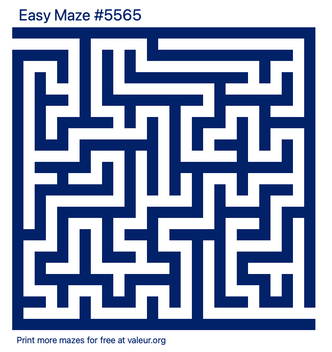 Free Printable Easy Maze number 5565