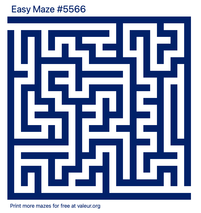 Free Printable Easy Maze number 5566