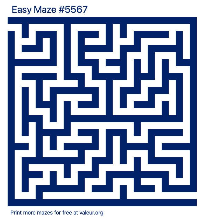 Free Printable Easy Maze number 5567