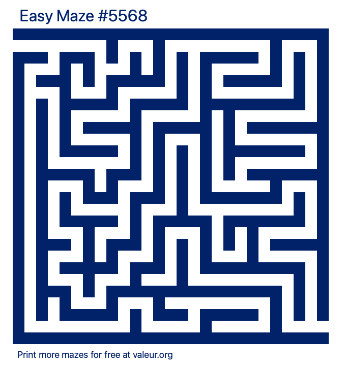 Free Printable Easy Maze number 5568