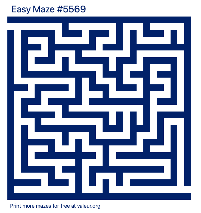 Free Printable Easy Maze number 5569