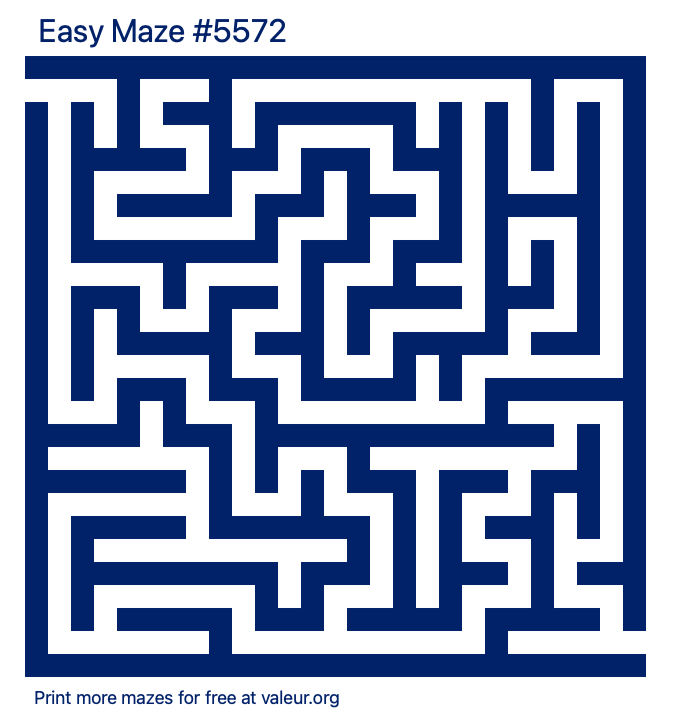 Free Printable Easy Maze number 5572