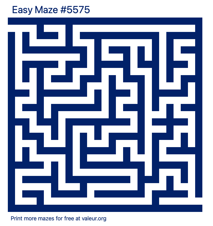 Free Printable Easy Maze number 5575