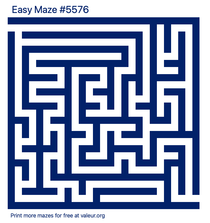 Free Printable Easy Maze number 5576