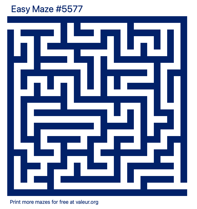 Free Printable Easy Maze number 5577