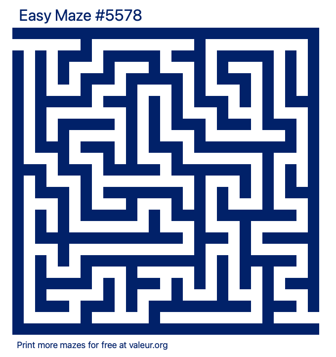 Free Printable Easy Maze number 5578