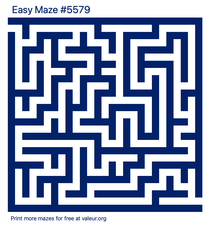 Free Printable Easy Maze number 5579