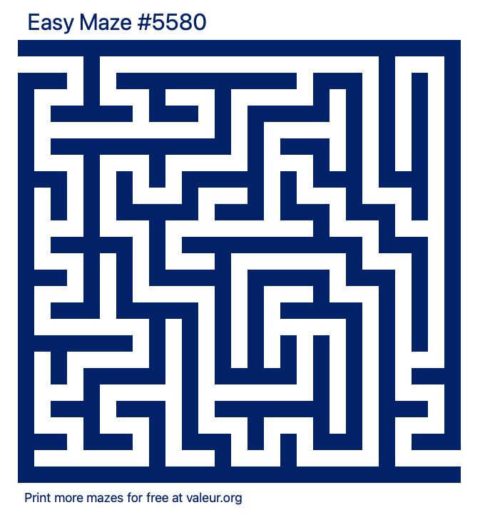 Free Printable Easy Maze number 5580