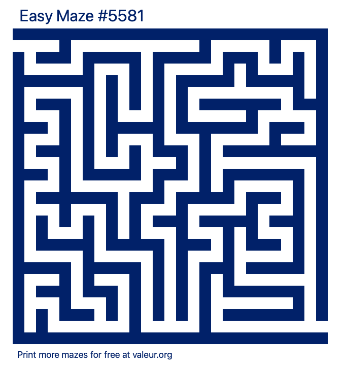 Free Printable Easy Maze number 5581