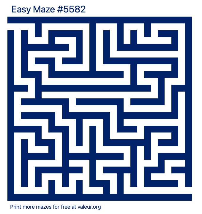 Free Printable Easy Maze number 5582