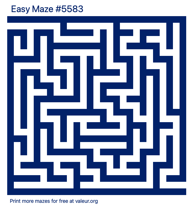 Free Printable Easy Maze number 5583