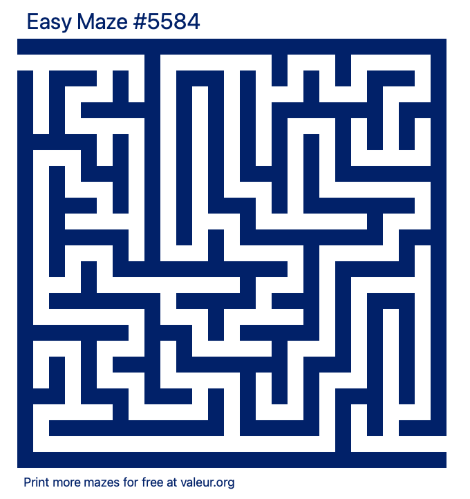 Free Printable Easy Maze number 5584