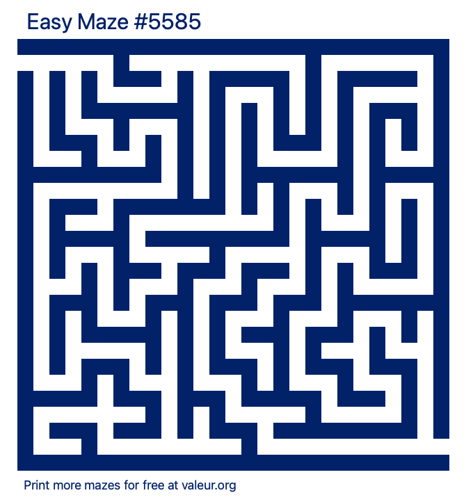 Free Printable Easy Maze number 5585