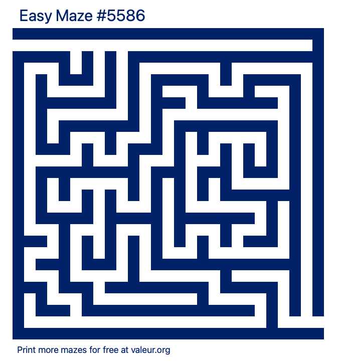 Free Printable Easy Maze number 5586