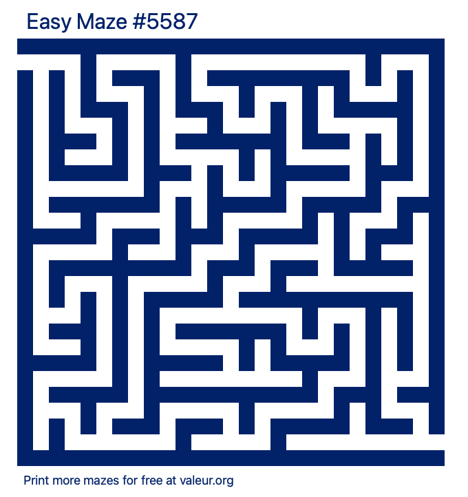 Free Printable Easy Maze number 5587