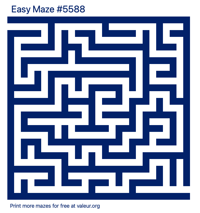 Free Printable Easy Maze number 5588