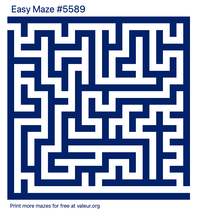 Free Printable Easy Maze number 5589