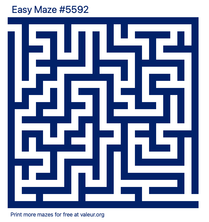 Free Printable Easy Maze number 5592