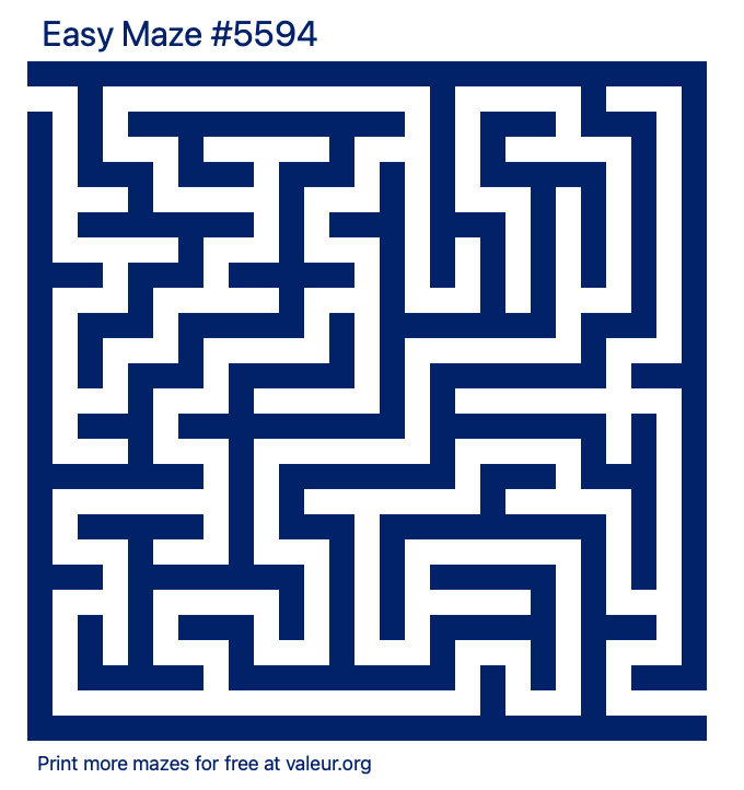 Free Printable Easy Maze number 5594