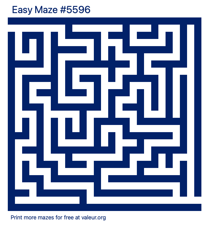 Free Printable Easy Maze number 5596