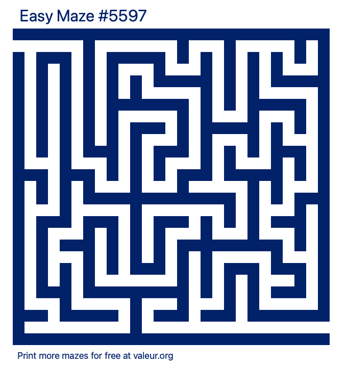 Free Printable Easy Maze number 5597