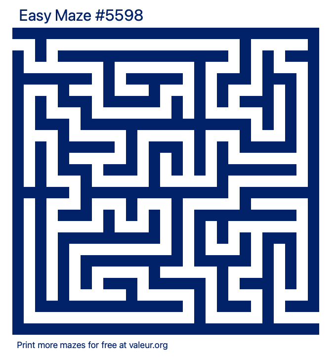 Free Printable Easy Maze number 5598