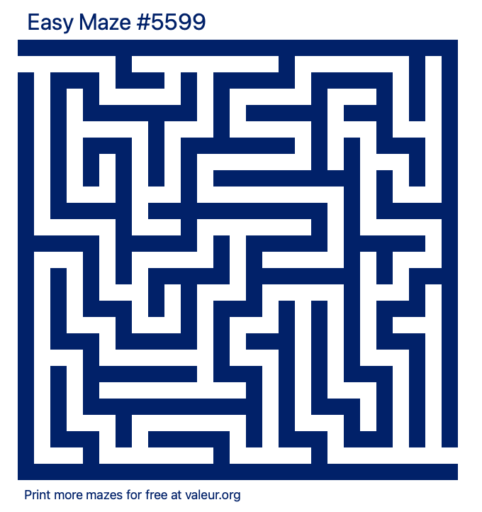 Free Printable Easy Maze number 5599