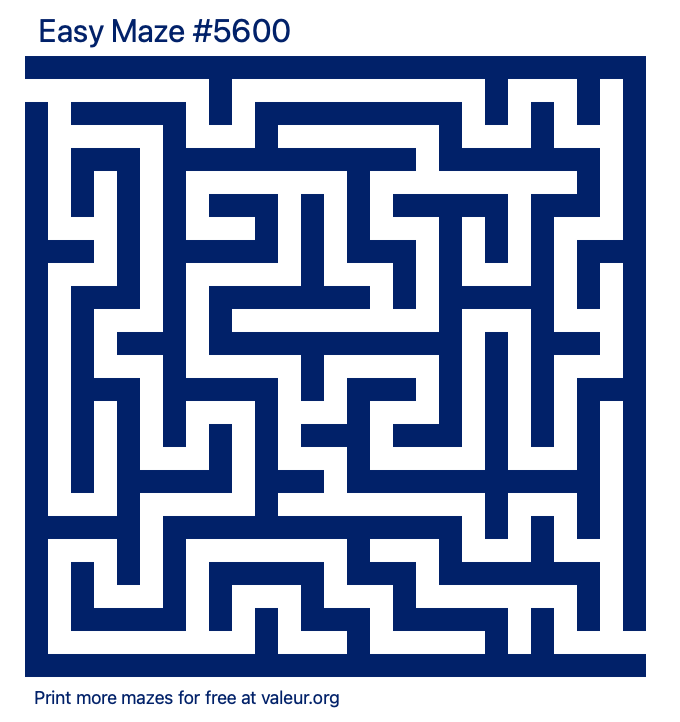 Free Printable Easy Maze number 5600