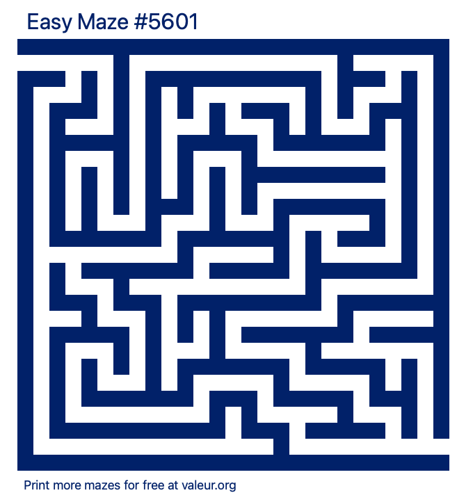 Free Printable Easy Maze number 5601