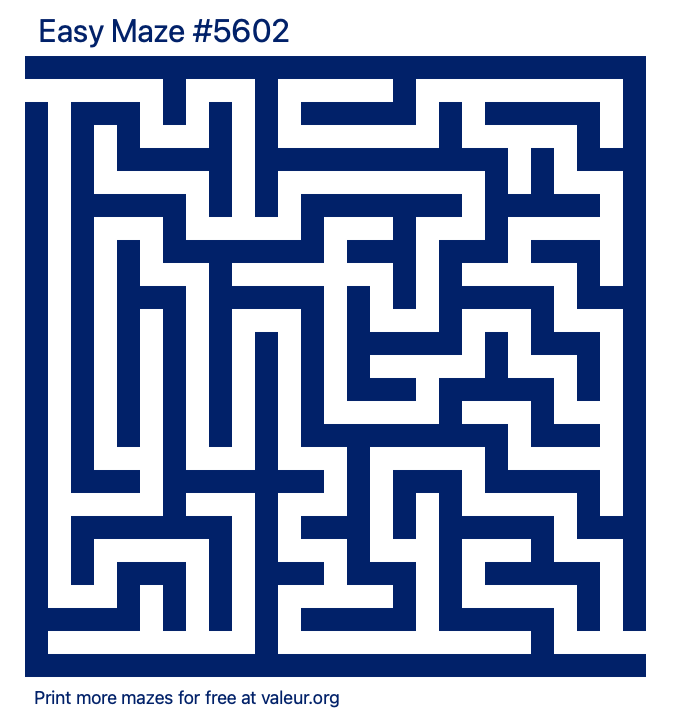 Free Printable Easy Maze number 5602